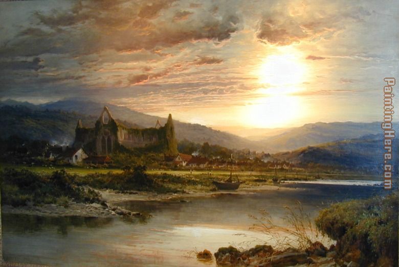Tintern Abbey painting - Benjamin Williams Leader Tintern Abbey art painting